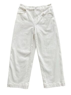 Madewell The Perfect Vintage Wide-Leg Crop Denim Jean White 28 Petite